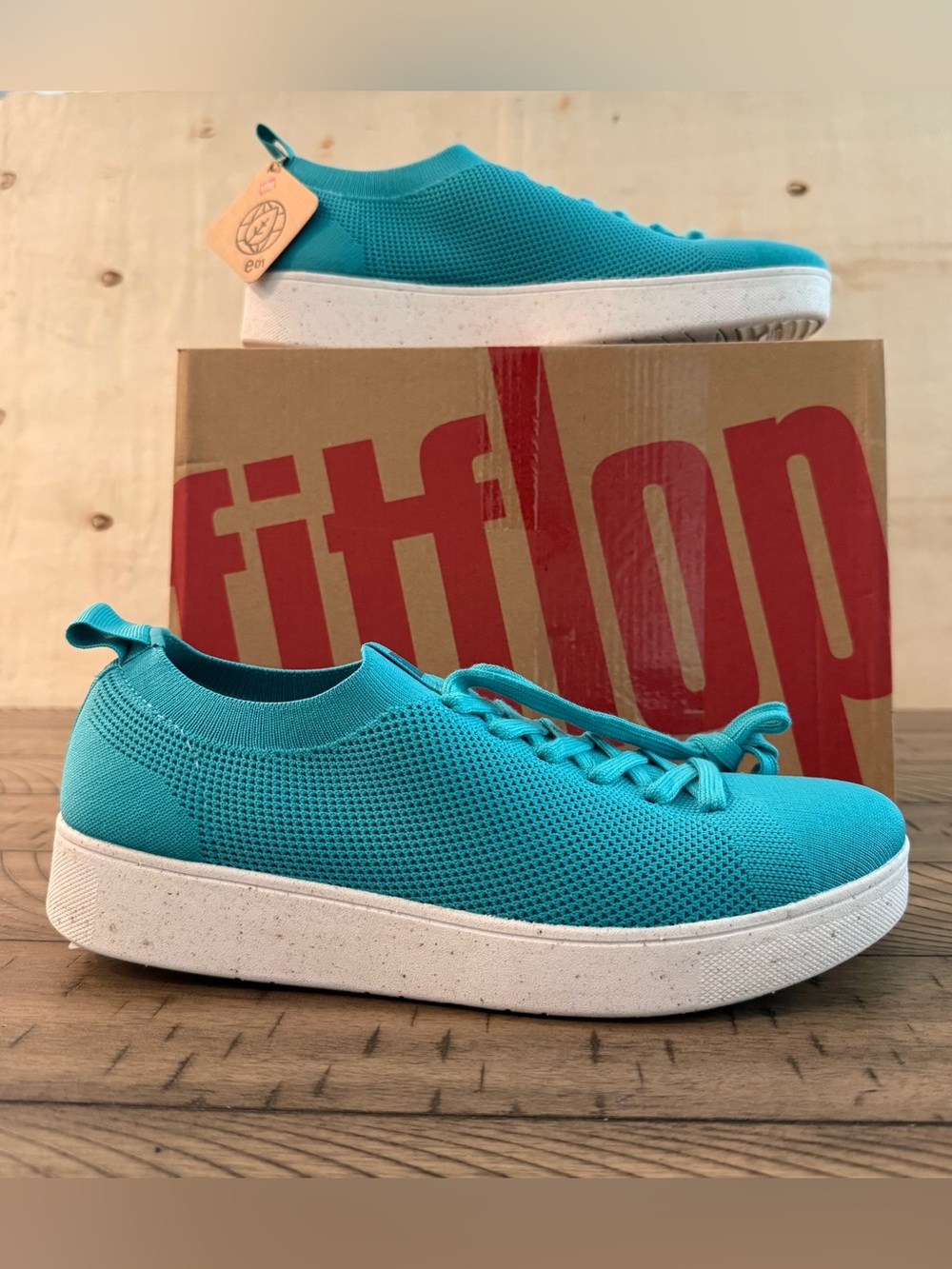 New FitFlop Tally Multi Knit Trainers Tahiti Blue Sneakers Size 9